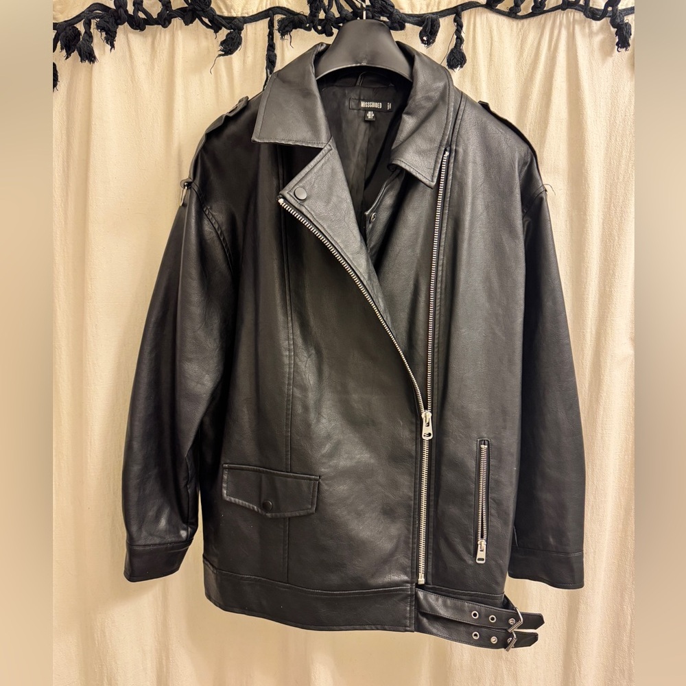 Missguided Oversized Boyfriend Biker Jacket